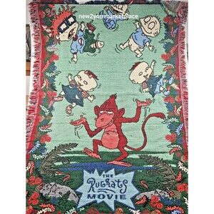 Vintage Rugrats Tapestry Throw Blanket Northwest Company 1990s Rugrats the movie